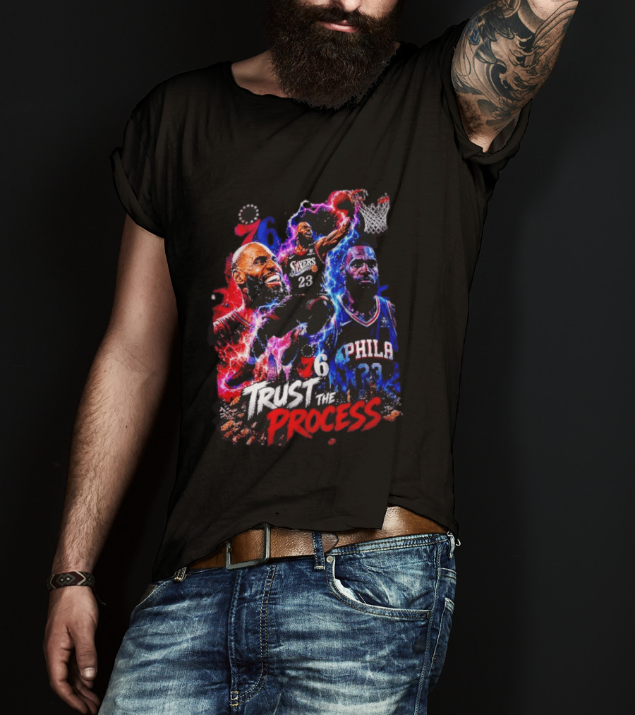 LeBron James Philadelphia 76ers 23 Trust The Process 76 Lightning Energy T-Shirt