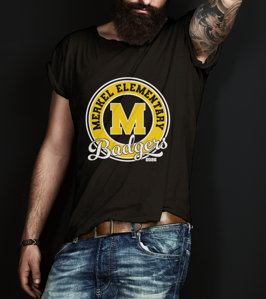 Merkel Elementary Badgers Class Of 2026 M Circle T-Shirt