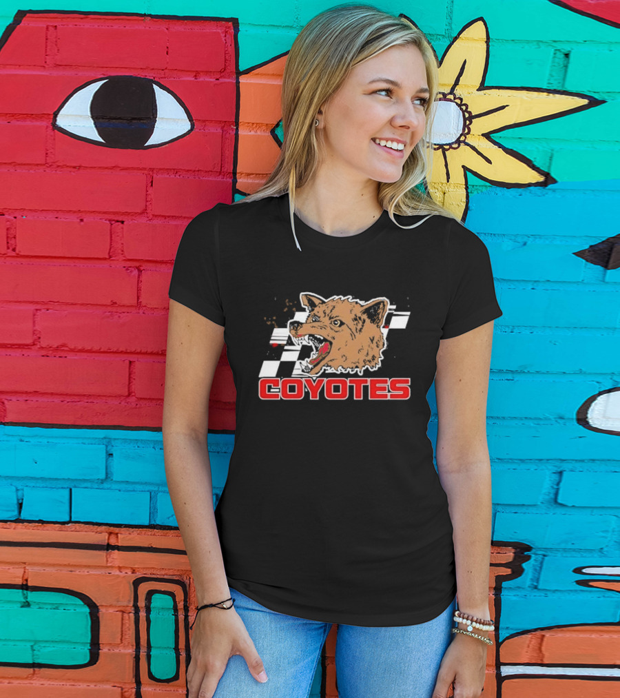 COYOTES Racing Checker Flag Head T-Shirt