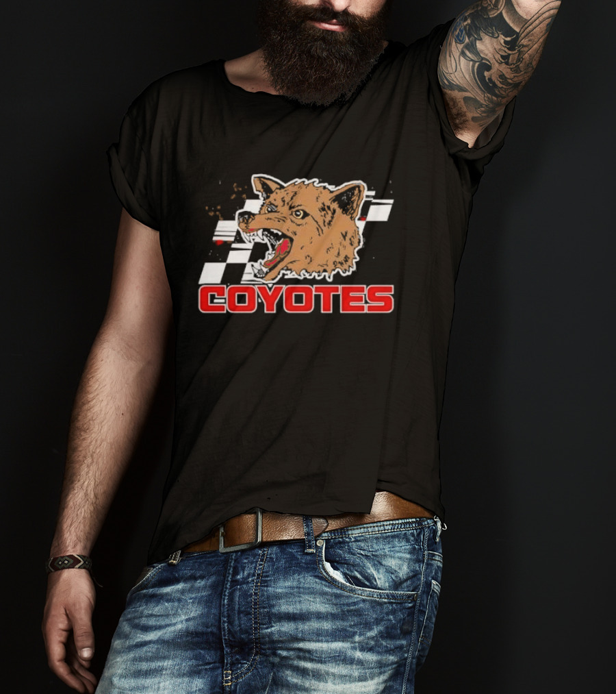 COYOTES Racing Checker Flag Head T-Shirt
