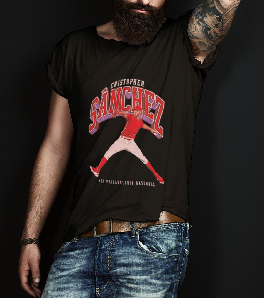 Cristopher Sánchez 61 Philadelphia Baseball Pitcher Image T-Shirt