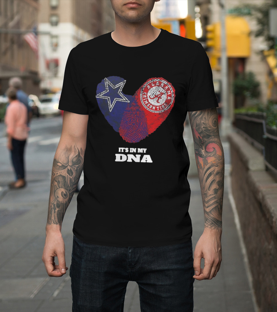 Dallas Cowboys Star And Atlanta Braves Heart It's In My DNA T-Shirt