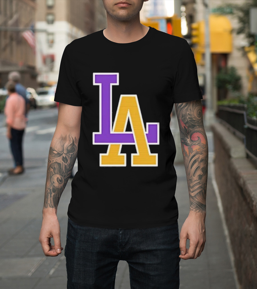 Los Angeles Lakers Purple Gold LA T-Shirt