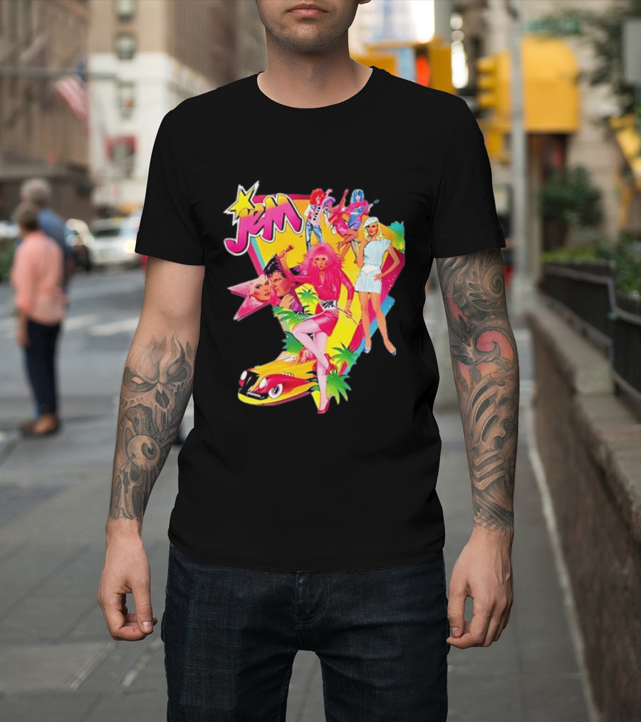 Jem 80s Cartoon Band Pop Music Star Singer Fashion Aesthetic Retro Characters T-Shirt