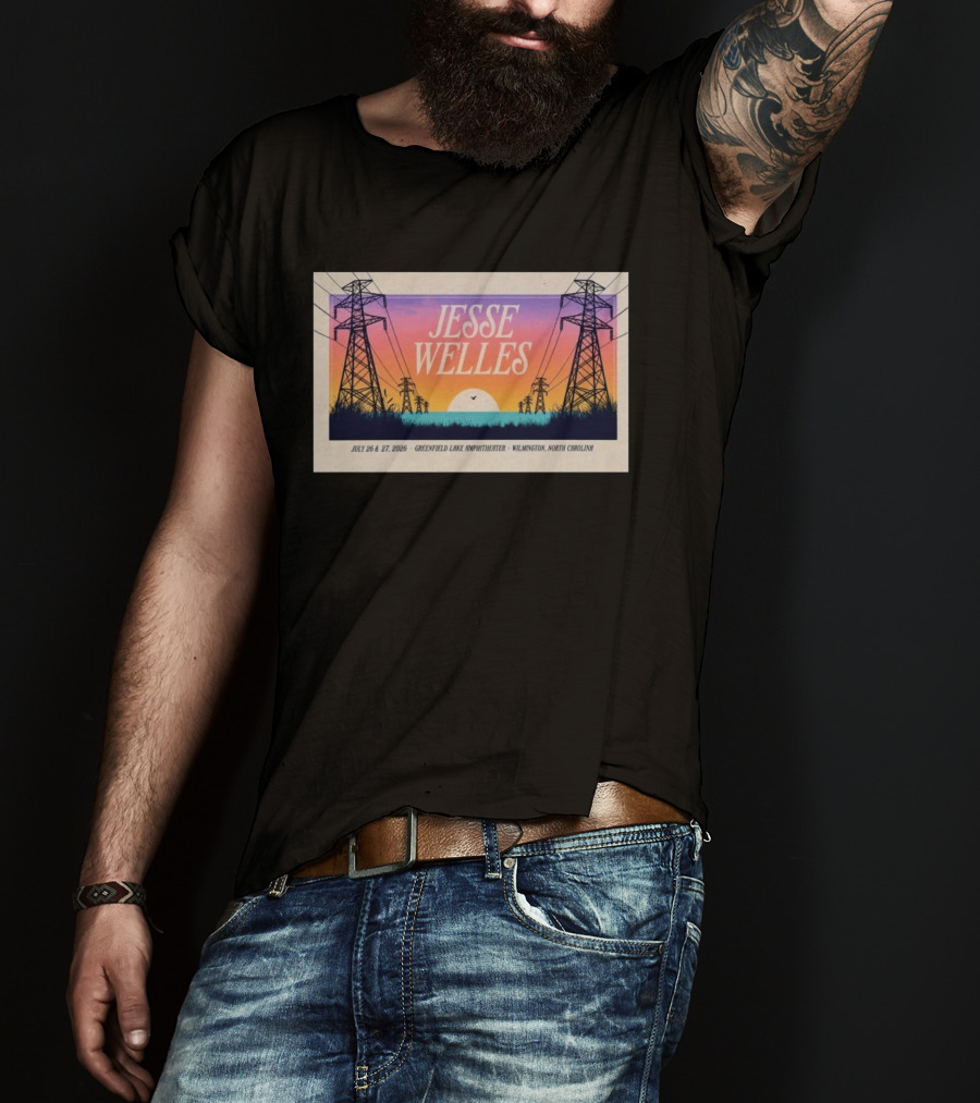 Jesse Welles July 26 27 2026 Greenfield Lake Amphitheater Wilmington North Carolina T-Shirt