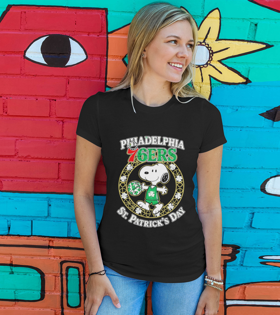 Philadelphia 76ers Snoopy St Patrick's Day Holiday 2026 T-Shirt