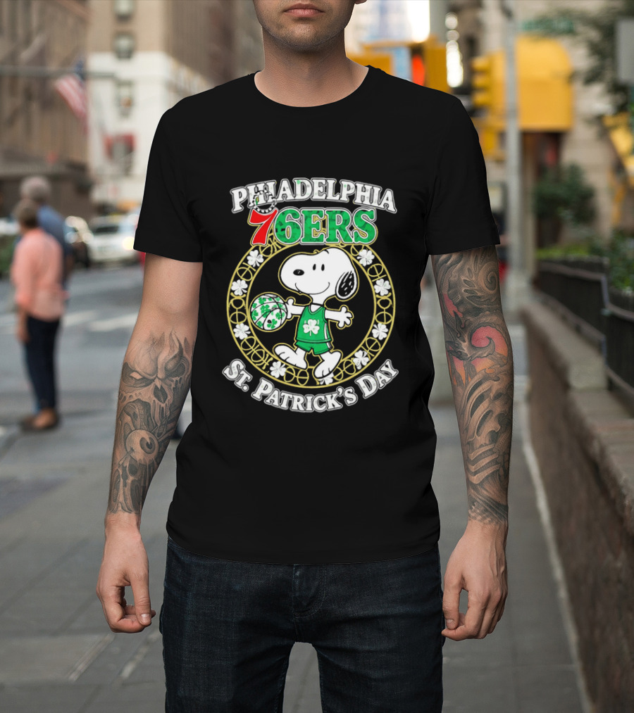 Philadelphia 76ers Snoopy St Patrick's Day Holiday 2026 T-Shirt