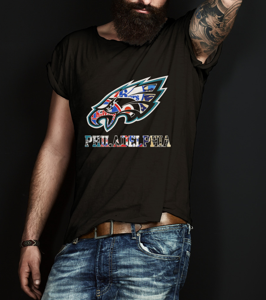 Philadelphia Eagles Phillies Flyers 76ers Team Mashup T-Shirt