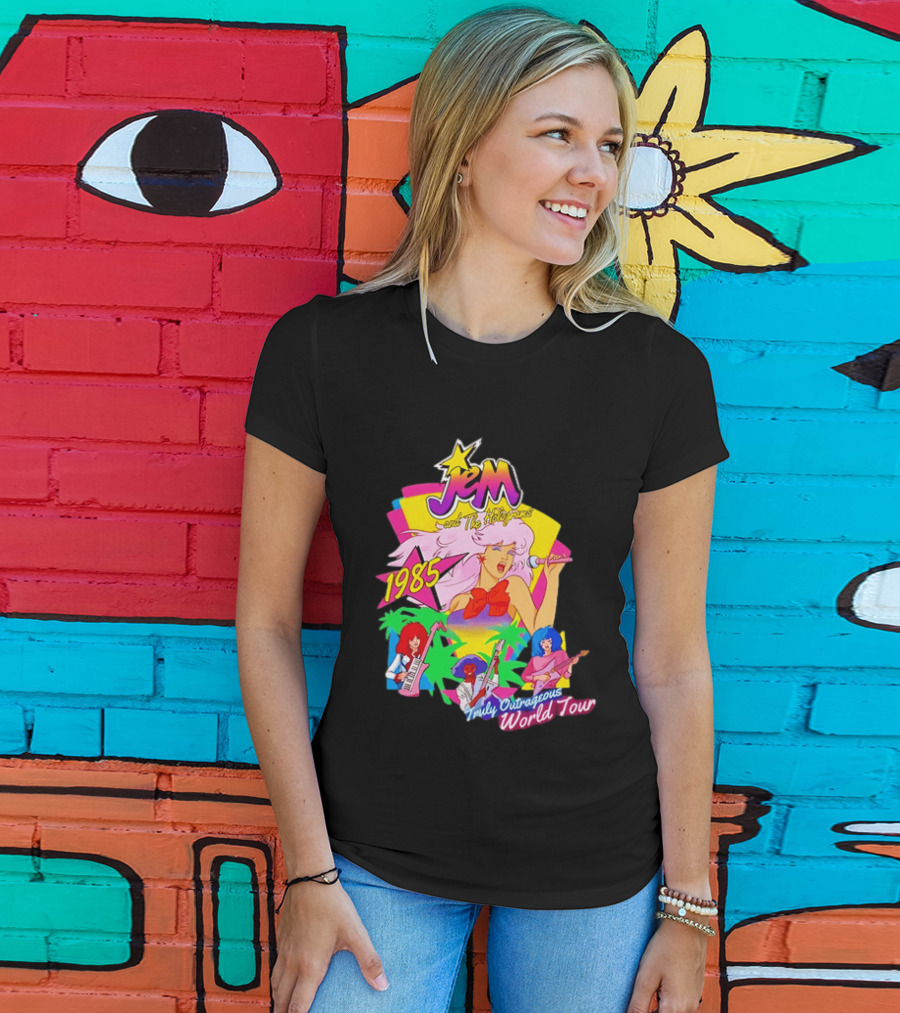 Jem And The Holograms 1985 Truly Outrageous World Tour Retro Concert Fan T-Shirt