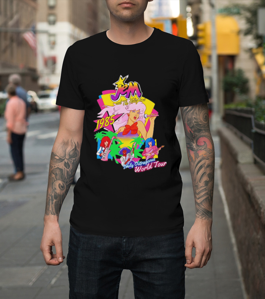 Jem And The Holograms 1985 Truly Outrageous World Tour Retro Concert Fan T-Shirt
