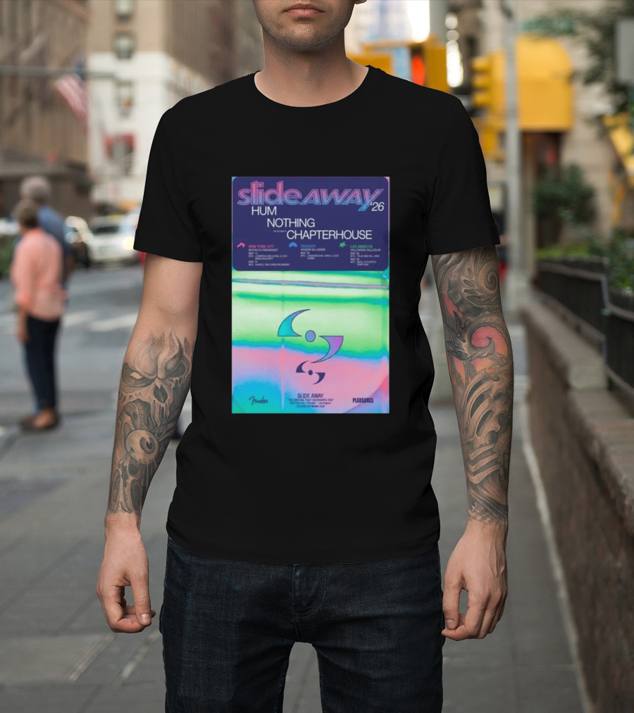 Slide Away 26 Tour Featuring Hum Nothing Chapterhouse May 2026 New York City Chicago Los Angeles T-Shirt