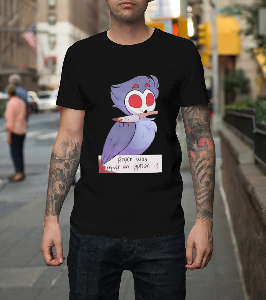 Stolas Helluva Boss Peace Was Never An Option Owl With Knife T-Shirt