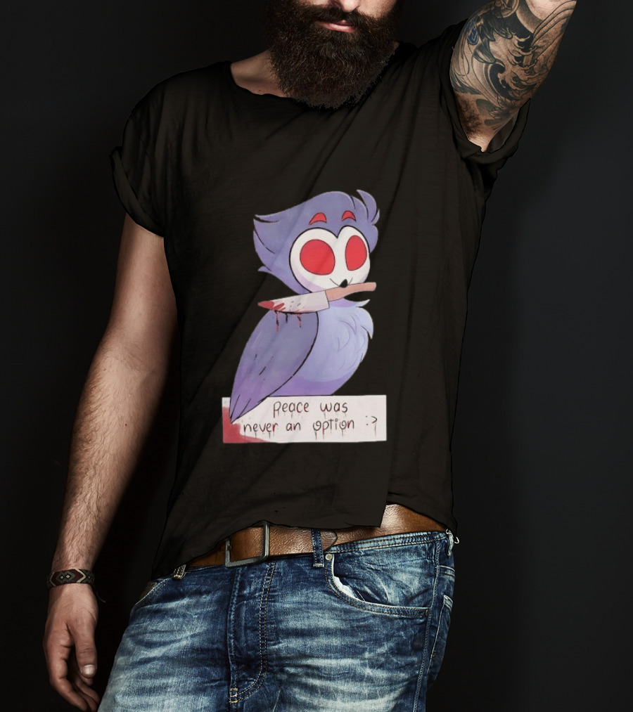 Stolas Helluva Boss Peace Was Never An Option Owl With Knife T-Shirt
