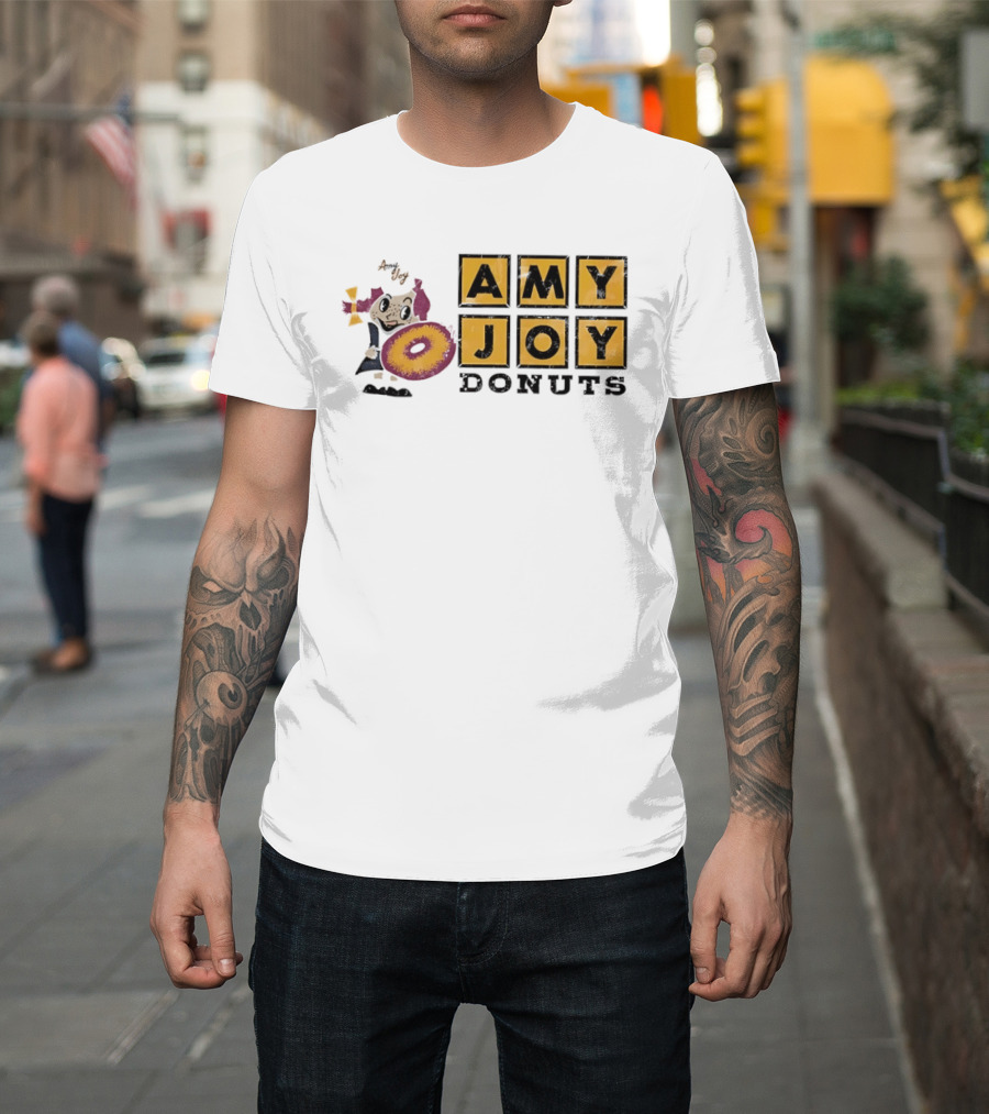 Amy Joy Donuts Retro Cartoon Character With Donut Image T-Shirt
