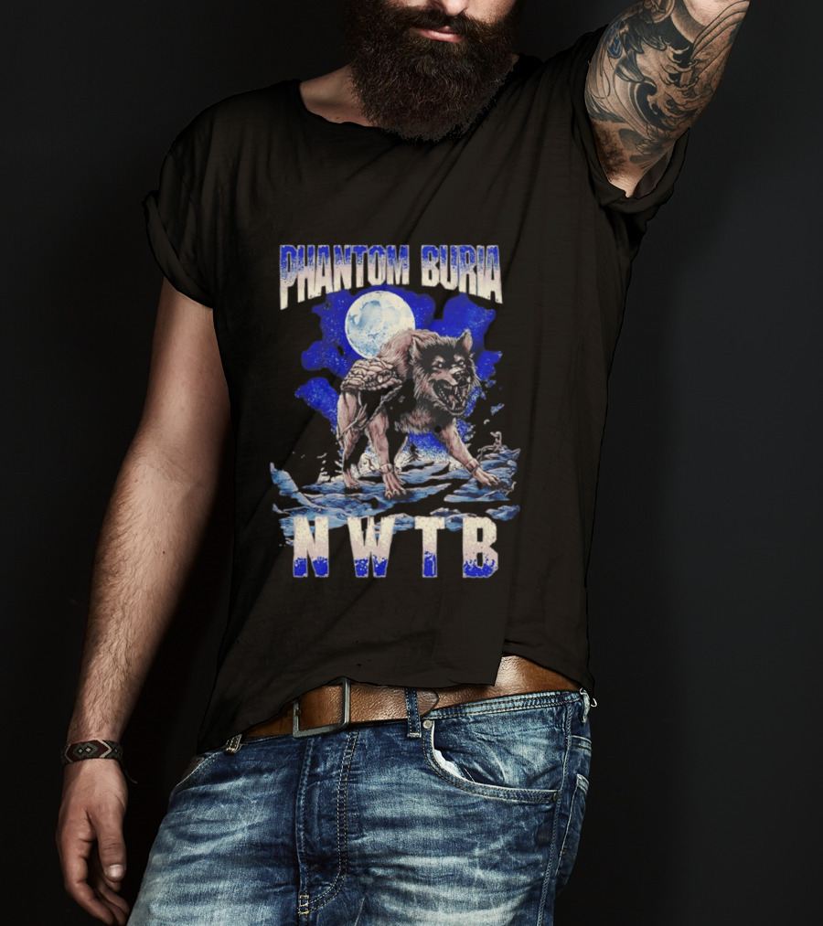 Phantom Burial NWTB Wolf And Snake Under Full Moon T-Shirt
