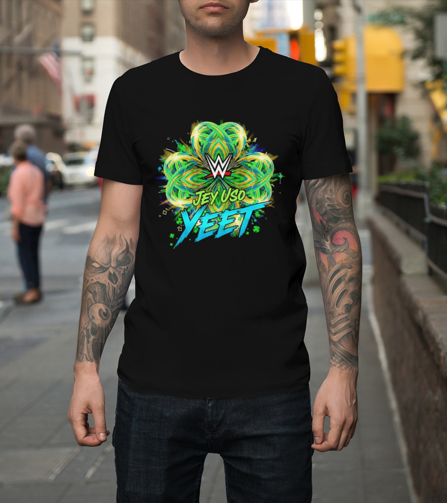 WWE Jey Uso Yeet St Patrick's Day 2026 Clover T-Shirt