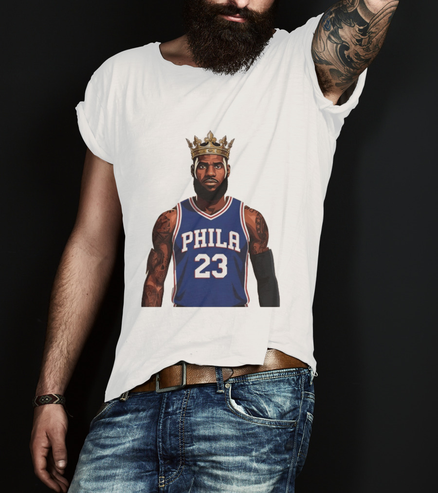 LeBron James #23 Philadelphia 76ers King Phila Basketball T-Shirt