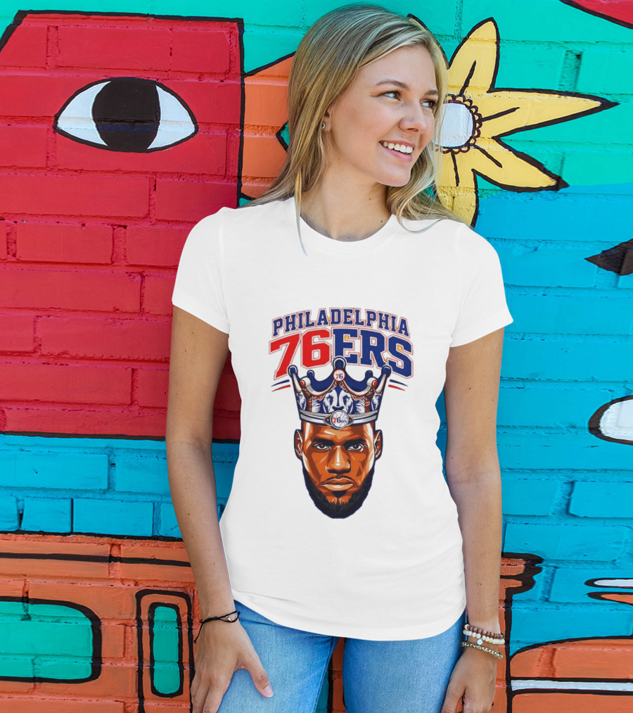 Philadelphia 76ers Lebron James 23 Basketball King Crown T-Shirt