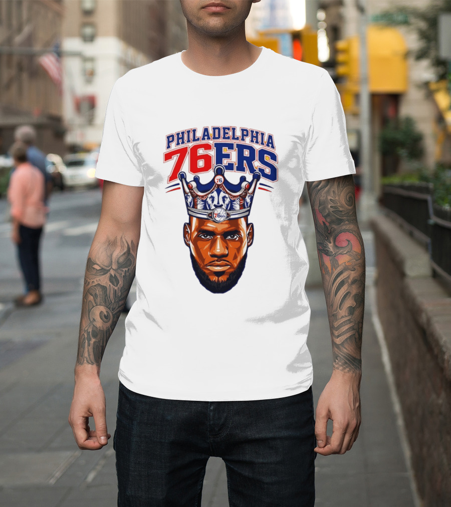 Philadelphia 76ers Lebron James 23 Basketball King Crown T-Shirt