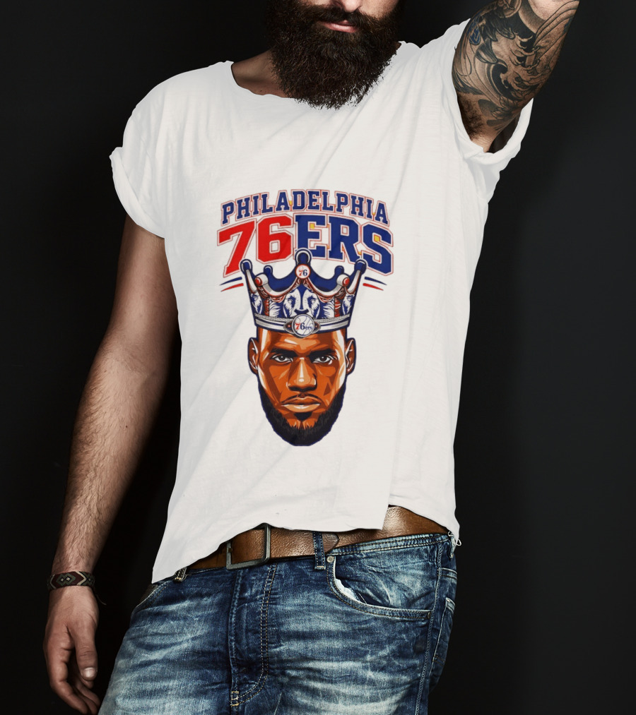 Philadelphia 76ers Lebron James 23 Basketball King Crown T-Shirt