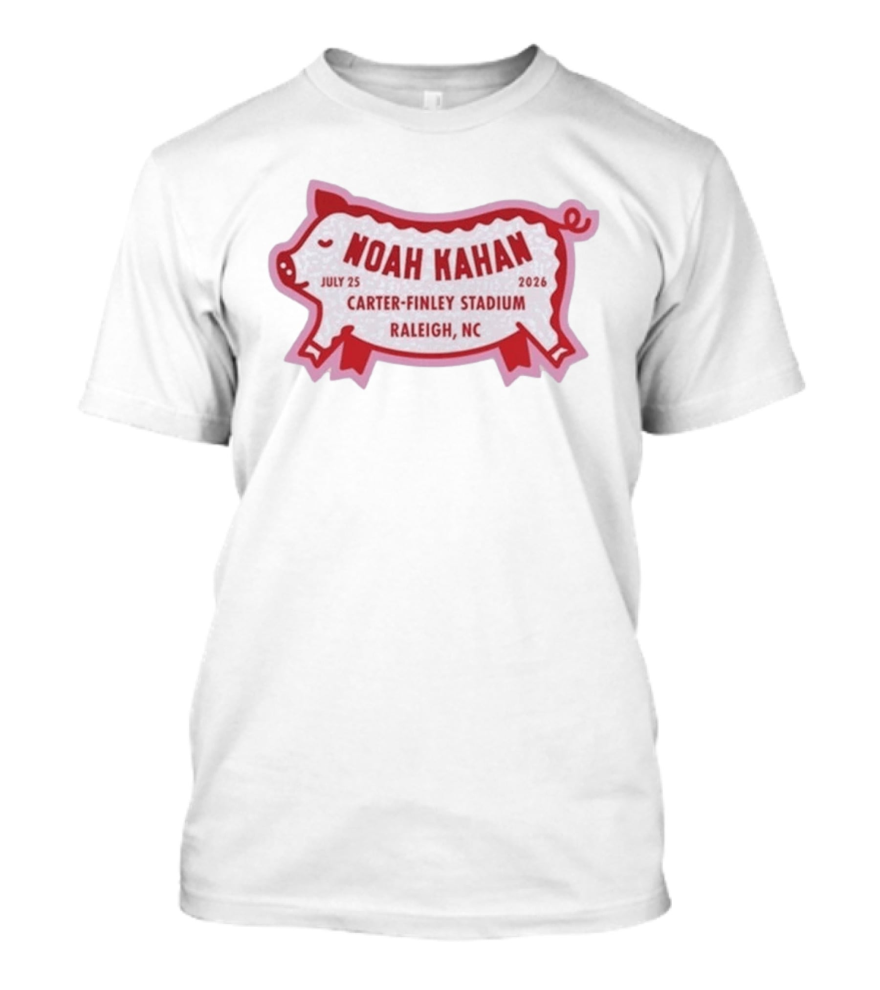 Noah Kahan July 25 2026 Carter Finley Stadium Raleigh NC Pig Motif T-Shirt