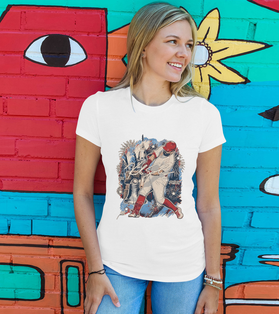 Philadelphia Phillies Kyle Schwarber 2026 MLB All Star Fireworks Philly Liberty Bell T-Shirt