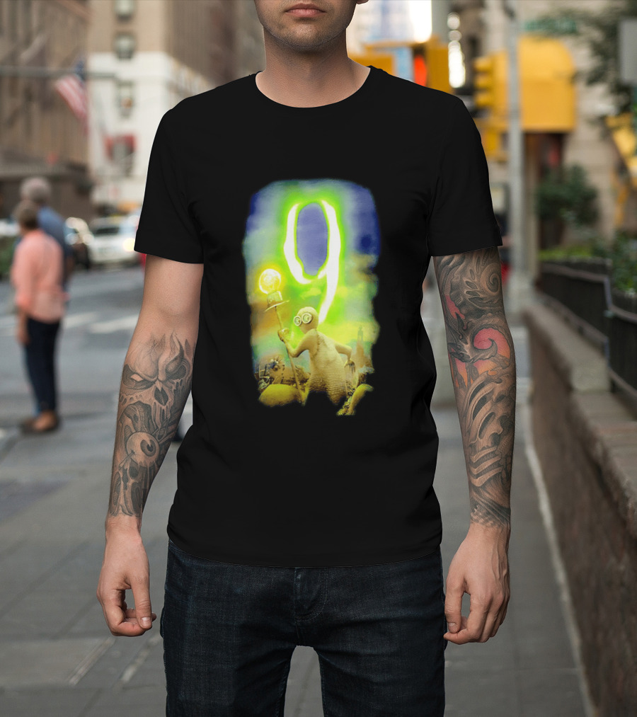 9 Movie Iconic Character With Light Bulb Staff And Gas Mask T-Shirt