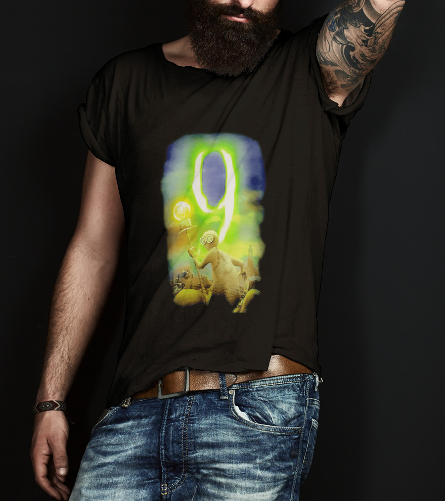 9 Movie Iconic Character With Light Bulb Staff And Gas Mask T-Shirt