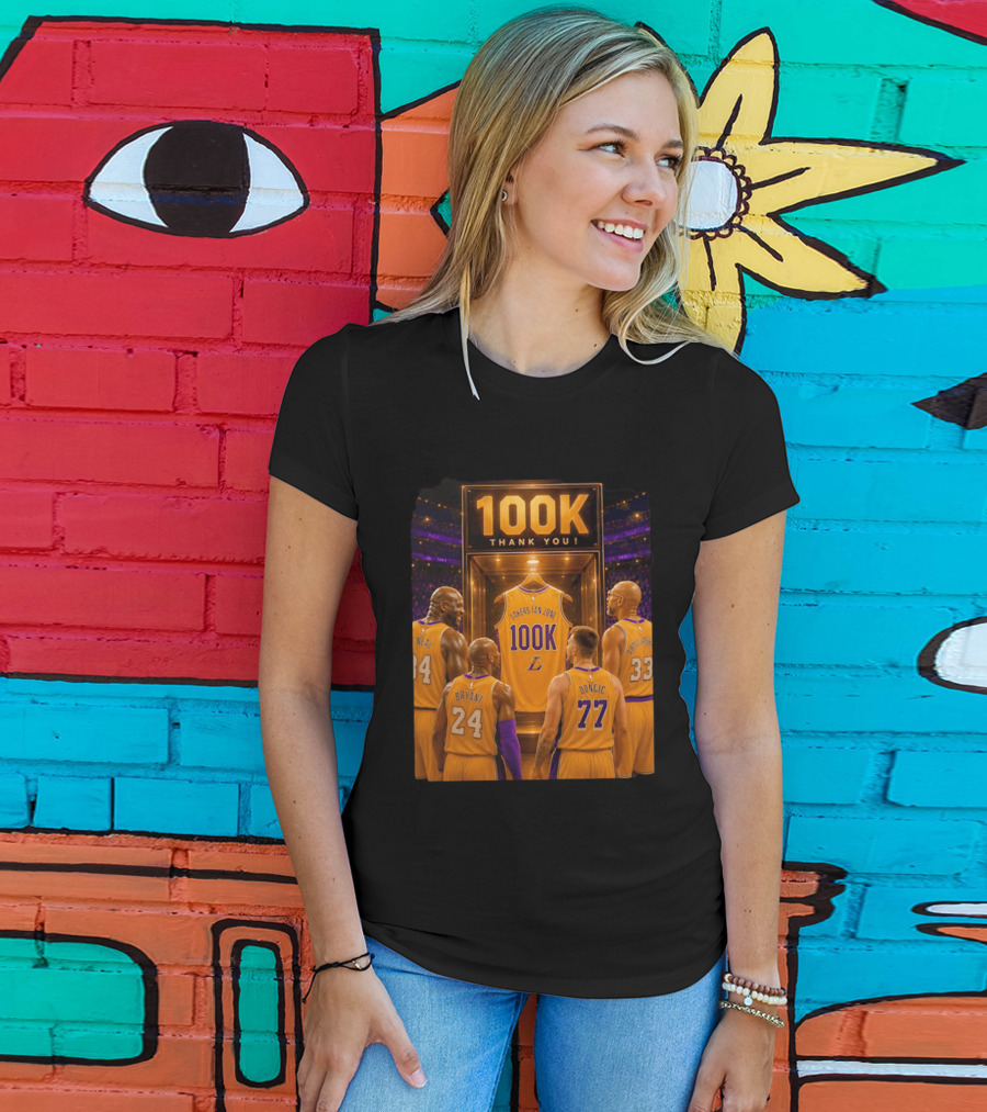 100K Thank You Lakers Fan Zone Players Shaq Kobe Abdul Jabbar T-Shirt