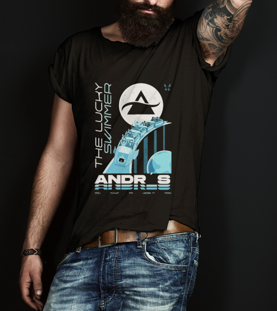 The Lucky Swimmer Andrés Roller Adventure Moon T-Shirt