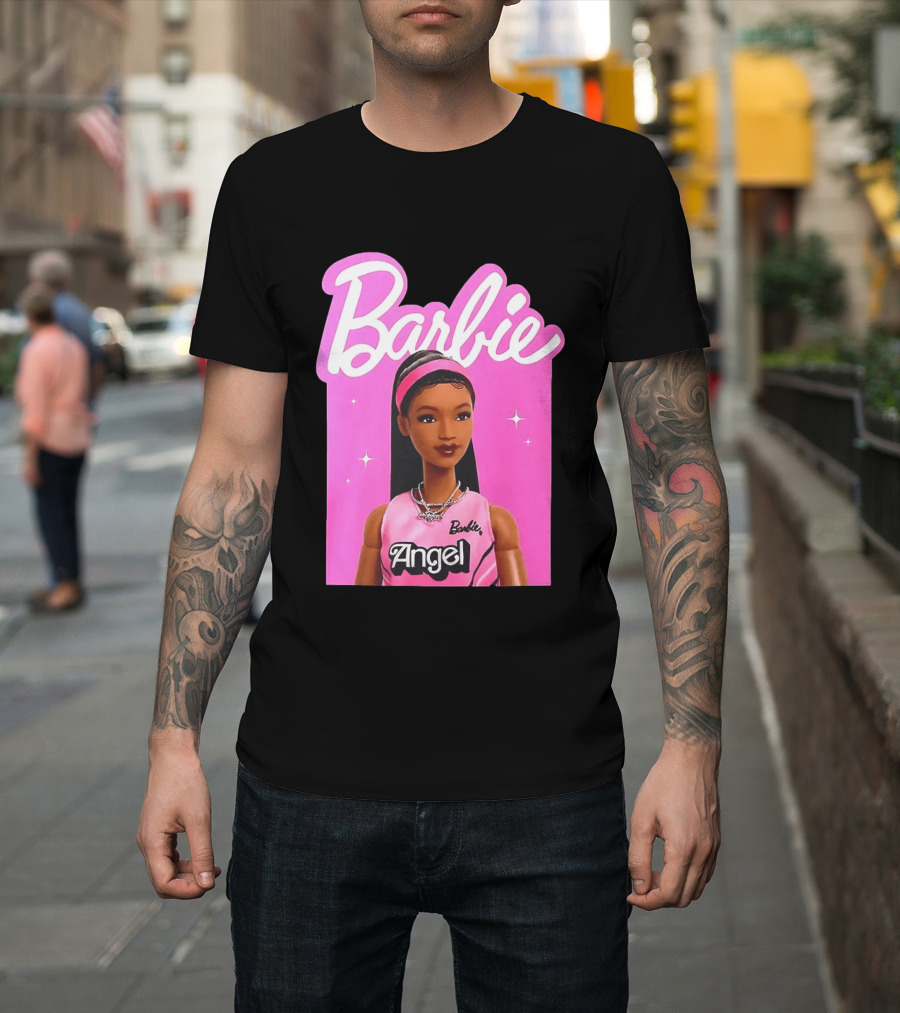Angel Reese Barbie Doll Basketball Jersey Pink T-Shirt