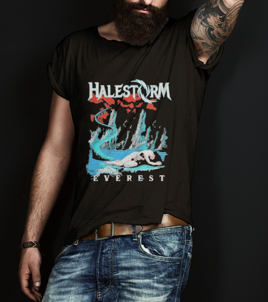 Halestorm Everest Distressed Surreal Mountain Landscape T-Shirt