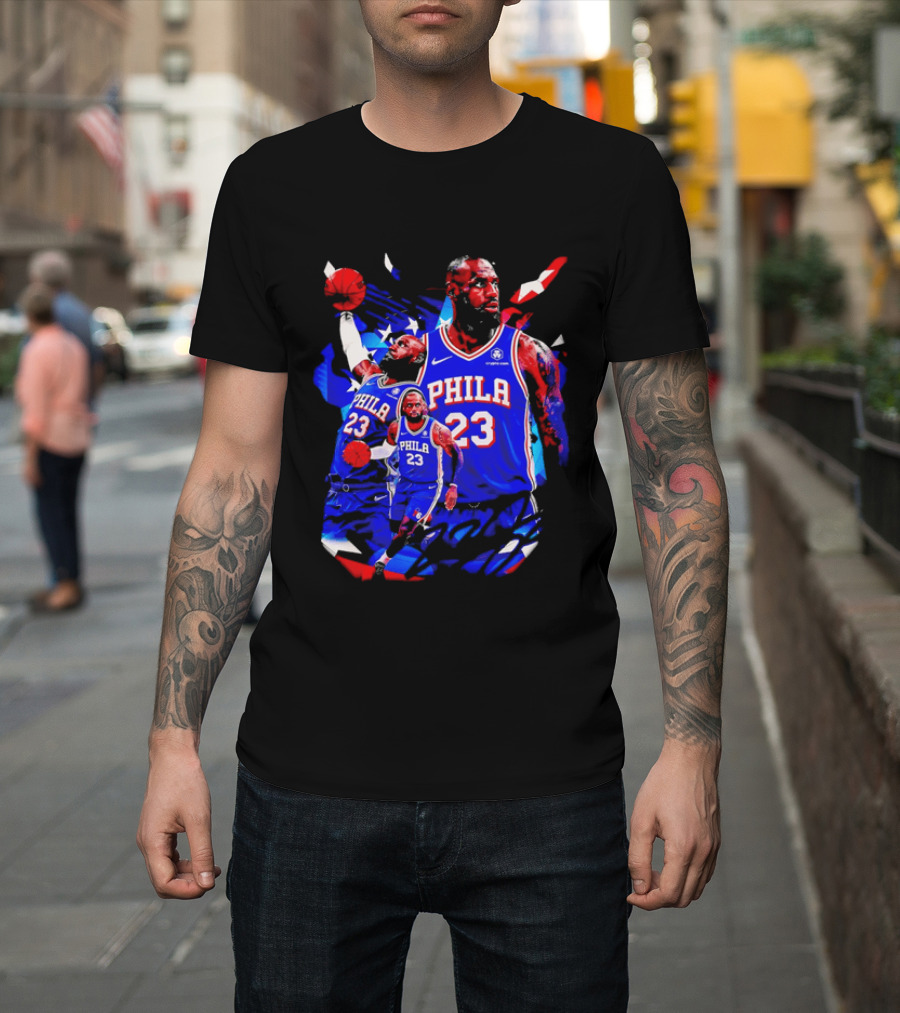 LeBron James Phila 23 Philadelphia 76ers Dunking Crypto Com T-Shirt