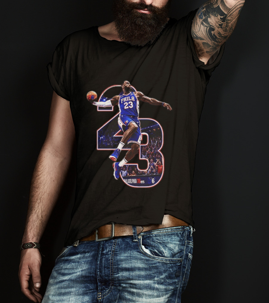 Philadelphia 76ers LeBron James 23 NBA Jump Dunk T-Shirt