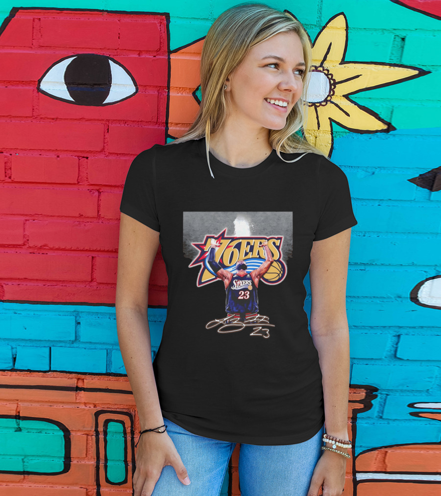 Philadelphia 76ers LeBron James Number 23 Basketball Celebration T-Shirt