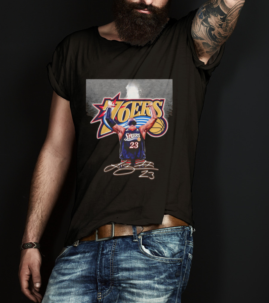 Philadelphia 76ers LeBron James Number 23 Basketball Celebration T-Shirt