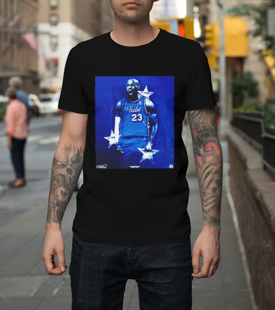 LeBron James Philadelphia 76ers Philly 23 Blue Stars T-Shirt