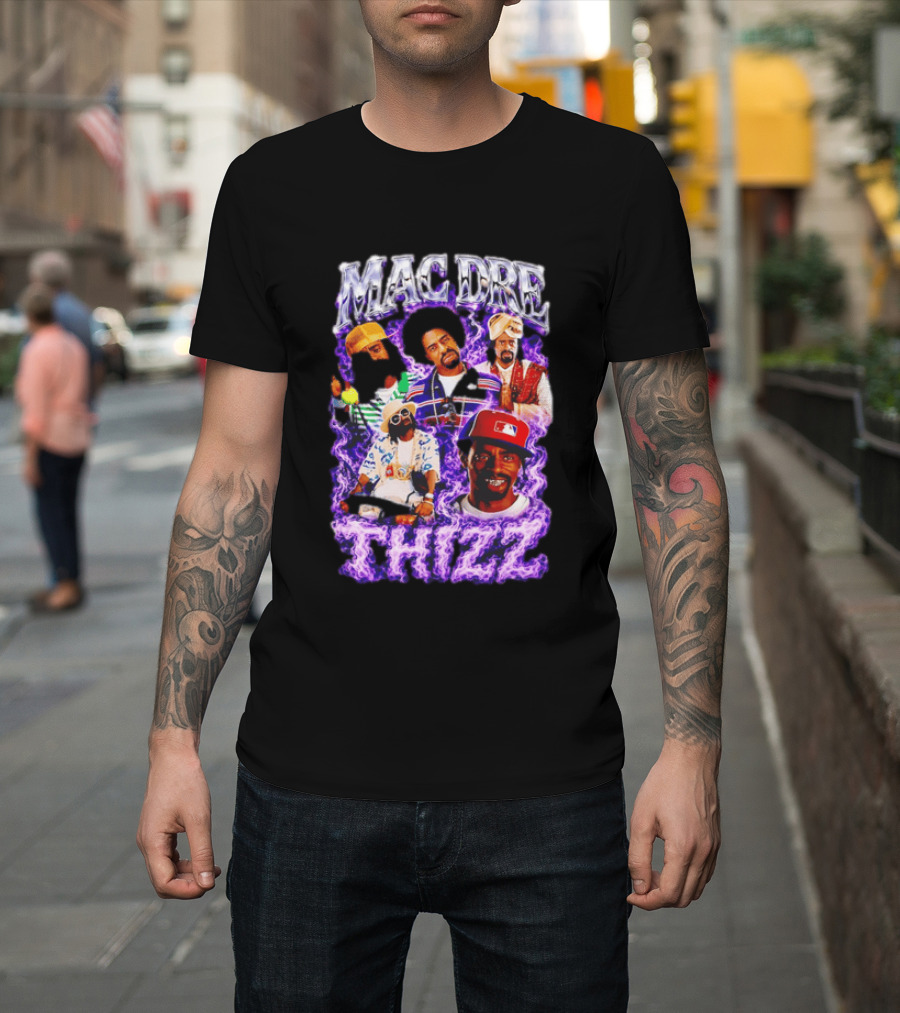 Mac Dre Thizz Collage Purple Rap Music T-Shirt