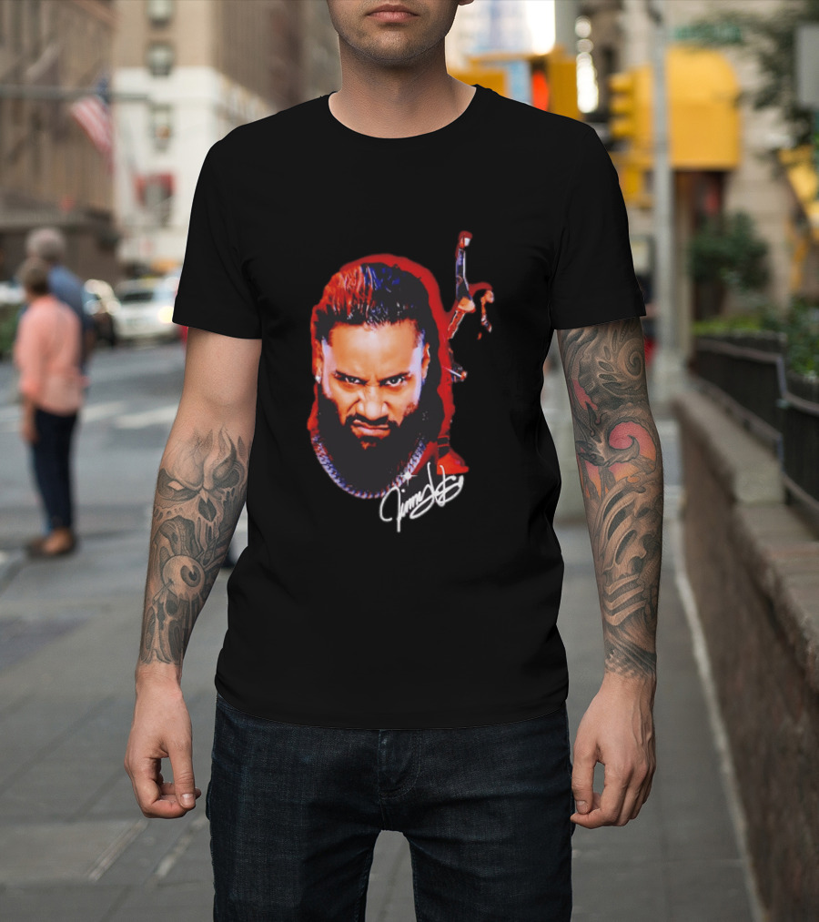 Jimmy Uso Autograph Pointing Sky WWE T-Shirt