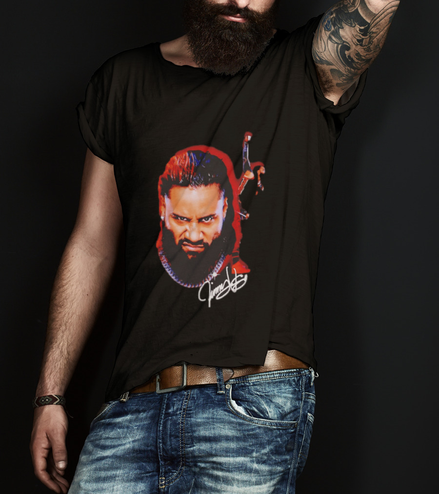 Jimmy Uso Autograph Pointing Sky WWE T-Shirt