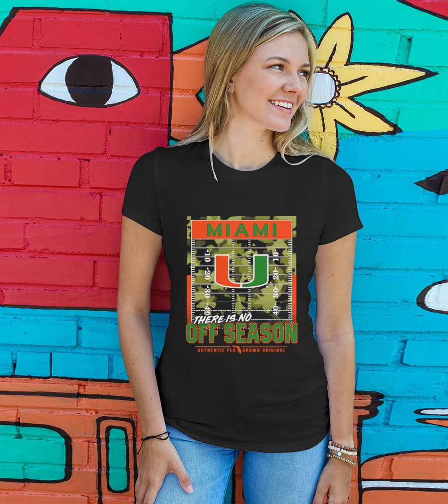 Miami Hurricanes U No Off Season Football Field Camo T-Shirt