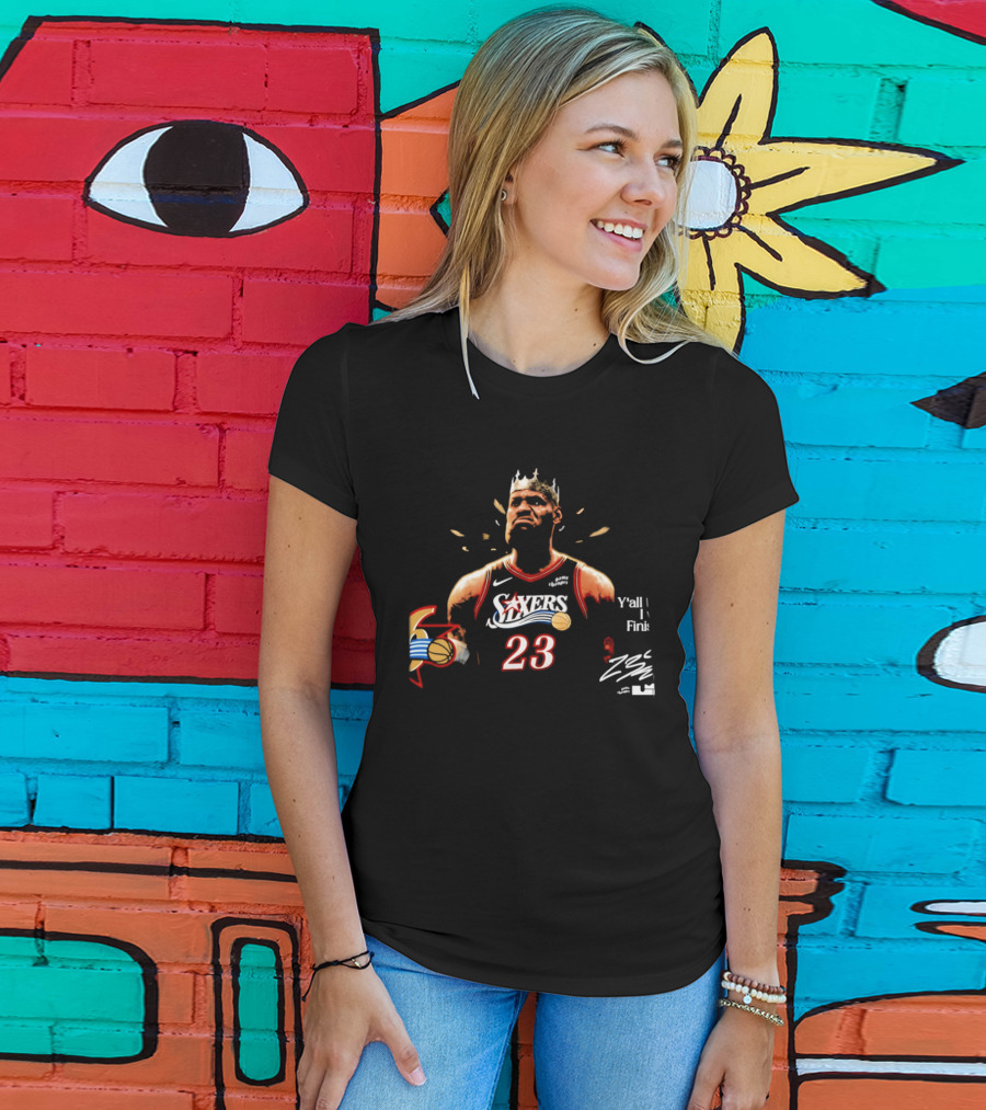 King LeBron James 23 Philadelphia 76ers Crossover Art NBA Basketball T-Shirt