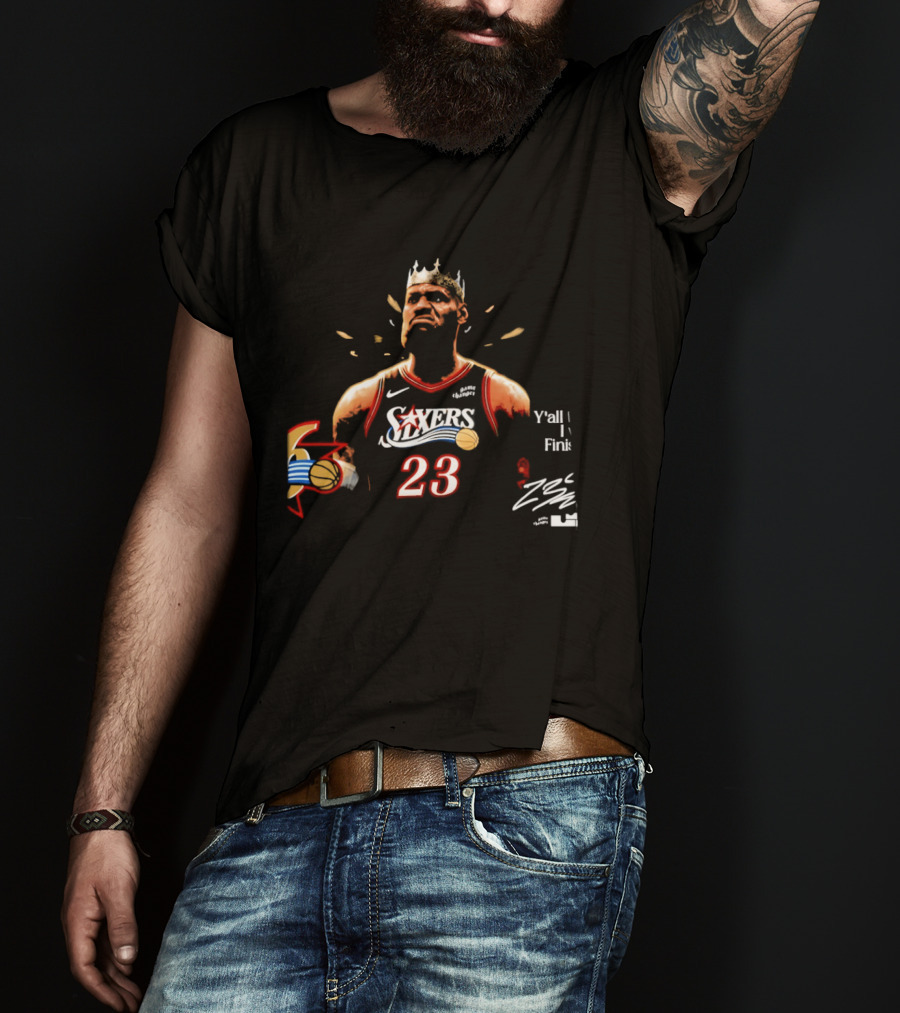 King LeBron James 23 Philadelphia 76ers Crossover Art NBA Basketball T-Shirt