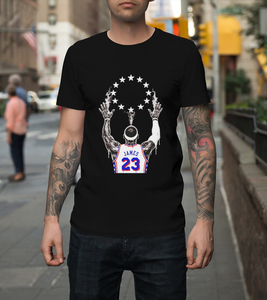 LeBron James 23 Philadelphia 76ers Starry T-Shirt