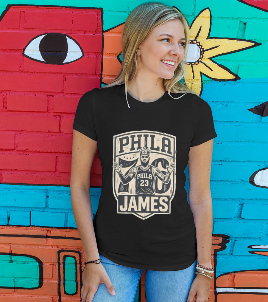 Phila 76 James 23 Lebron Basketball Crown T-Shirt