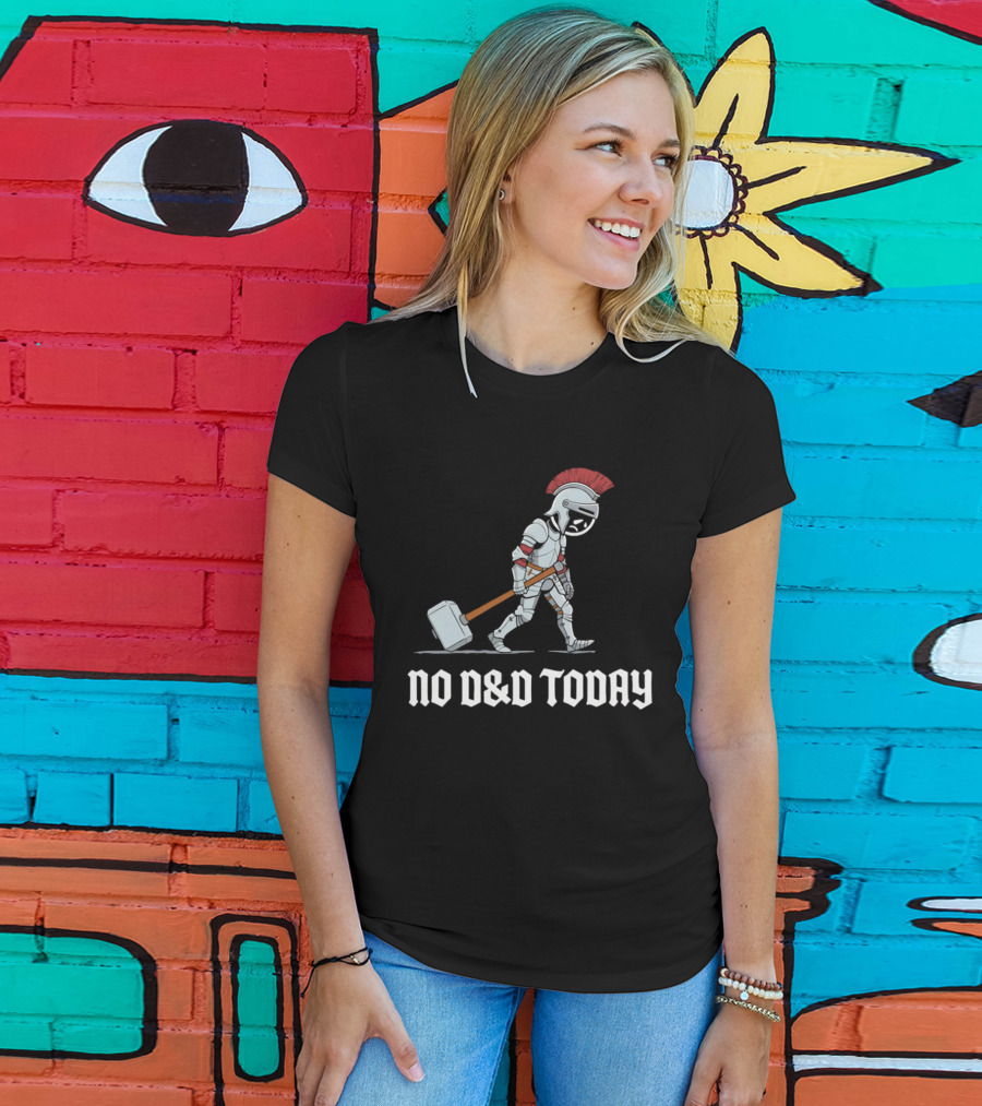 No D&D Today Cartoon Paladin Armor And Hammer T-Shirt
