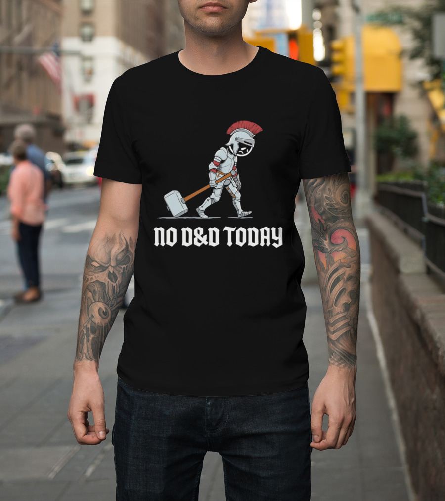 No D&D Today Cartoon Paladin Armor And Hammer T-Shirt