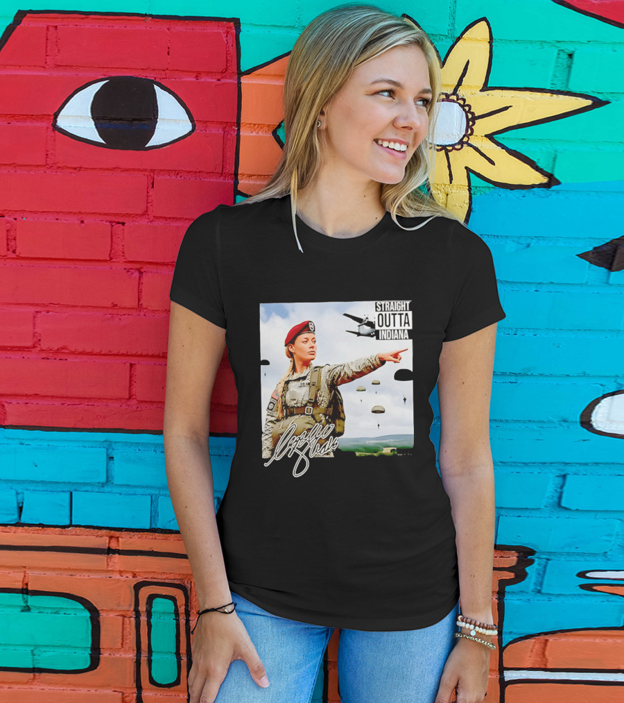 Sophie Cunningham Straight Outta Indiana Military Paratrooper T-Shirt