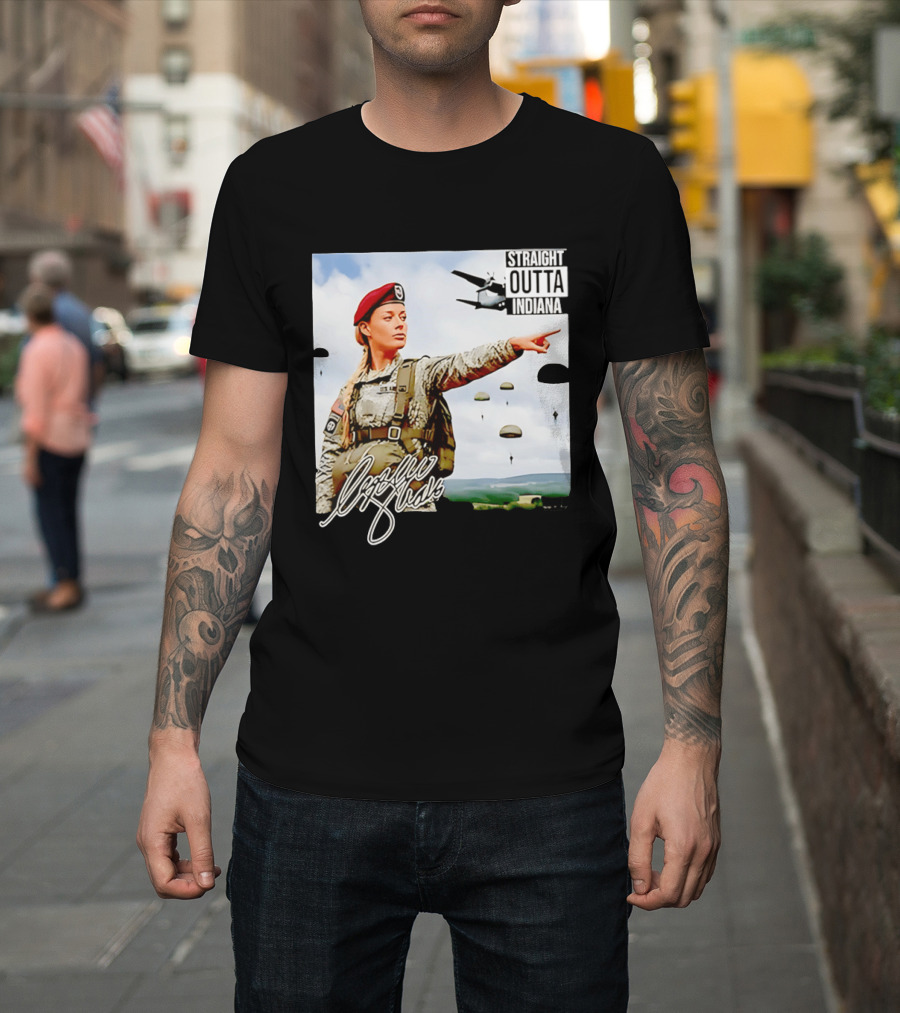 Sophie Cunningham Straight Outta Indiana Military Paratrooper T-Shirt