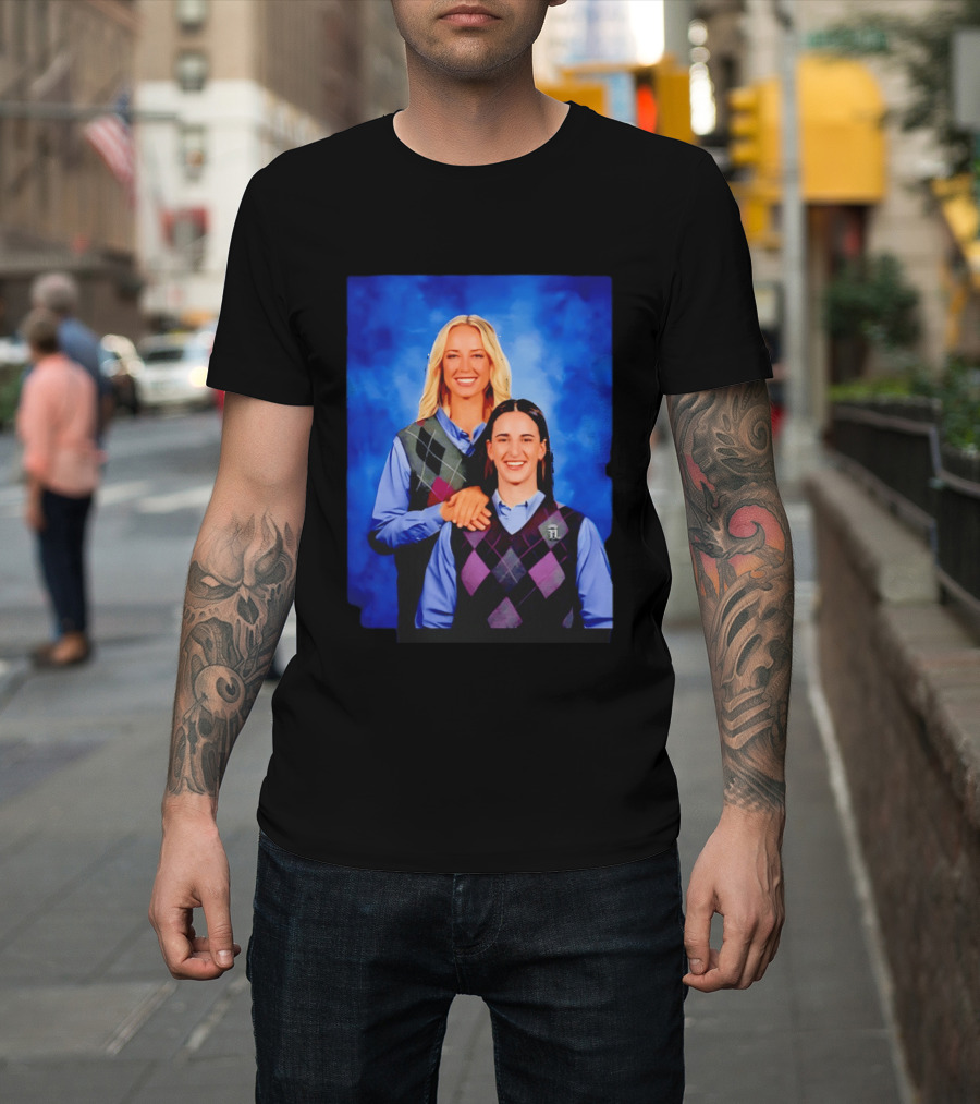 Sophie Cunningham Vs Caitlin Clark Step Brothers Portrait Style Sports Rivalry T-Shirt